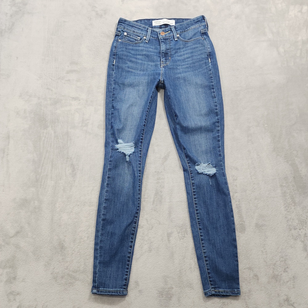 Signature By Levi Strauss Jeans Womens 2 Blue High Rise Super Skinny Distressed
